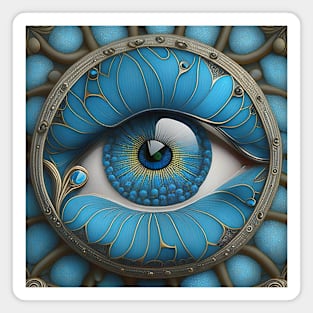 [AI Art] Eye Of Forget-Me-Not, Art Deco Style Magnet